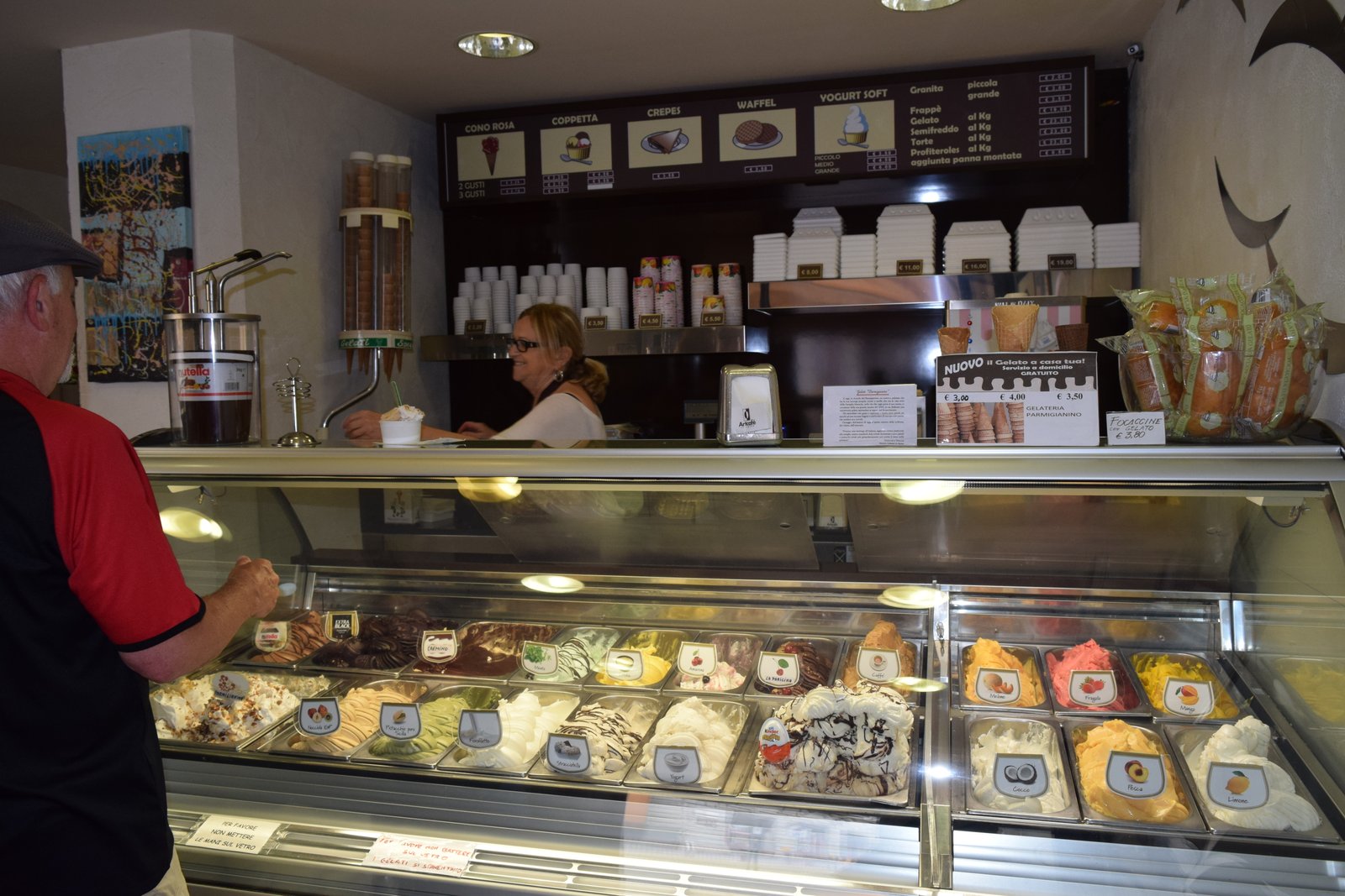 Gelato store in Parma, Italy