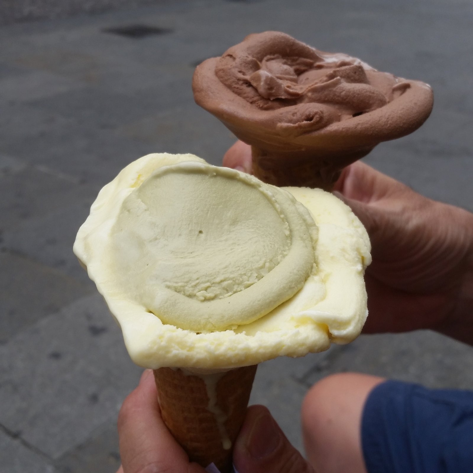 gelato ice cream cones in a rose