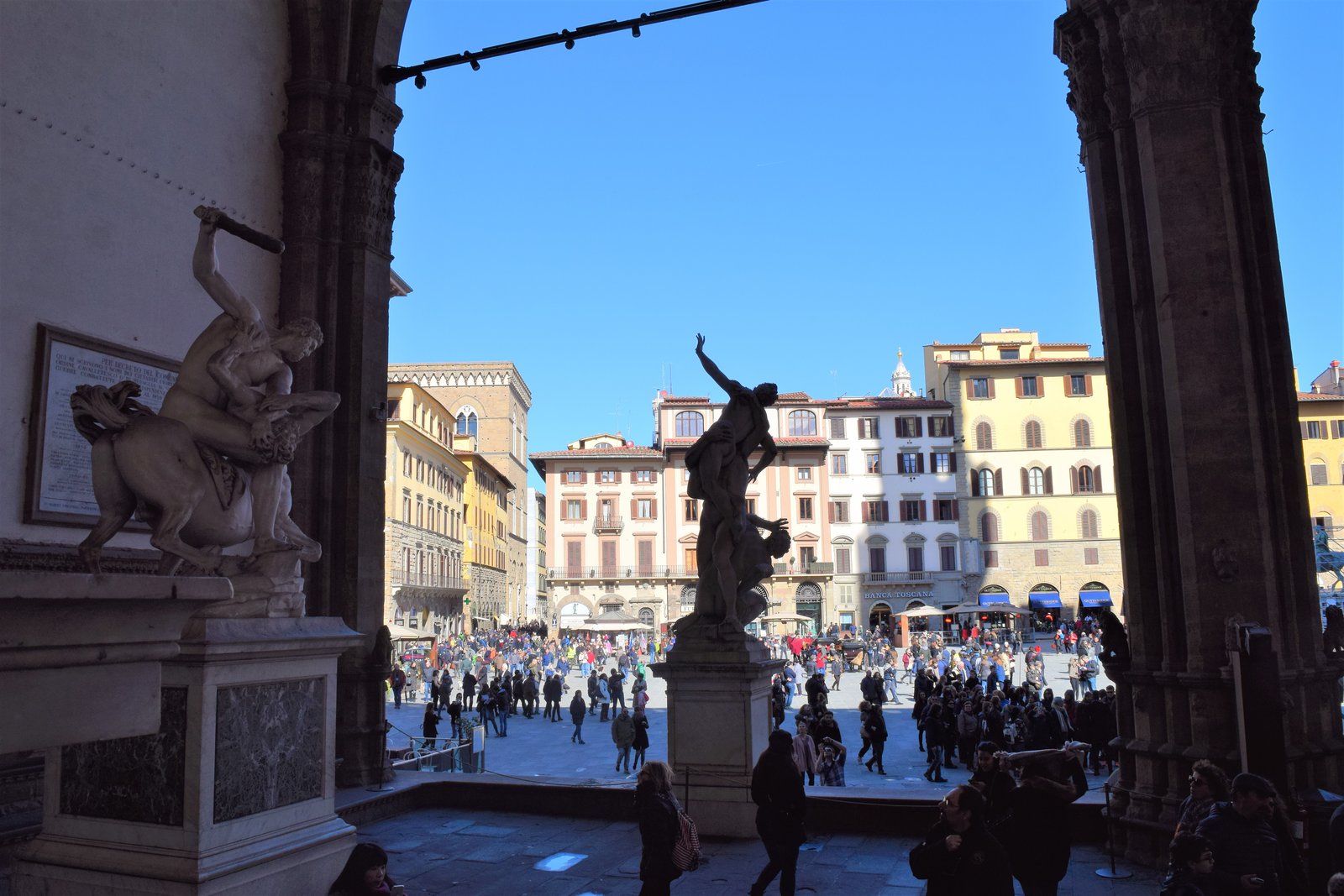statues in Loggia della Signoria, Florence, Italy