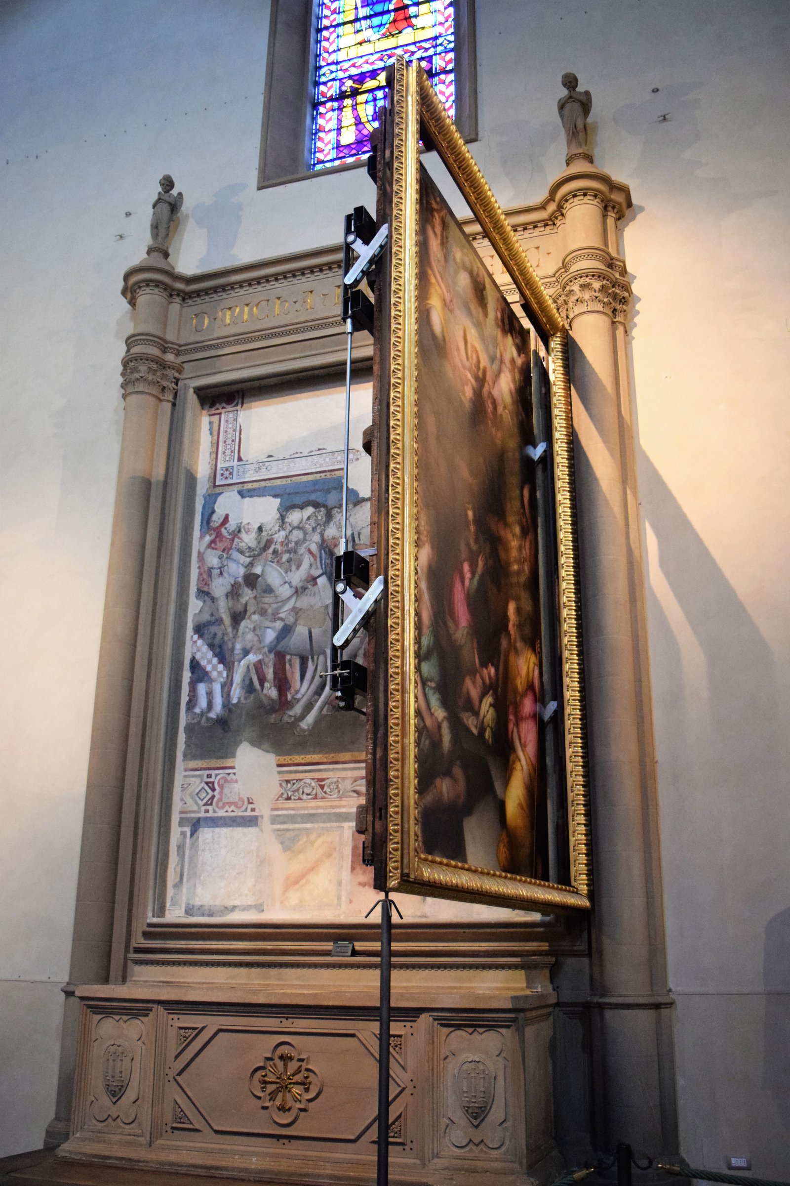 paintings inside Santa Maria Novella church, Florence, Italy
