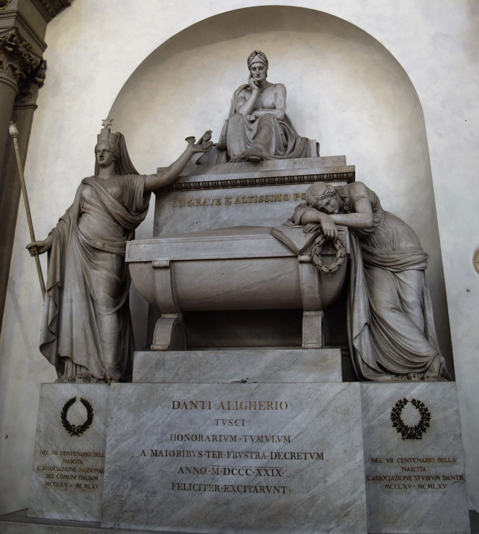 Dante tomb inside Santa Croce church, Florence, Italy