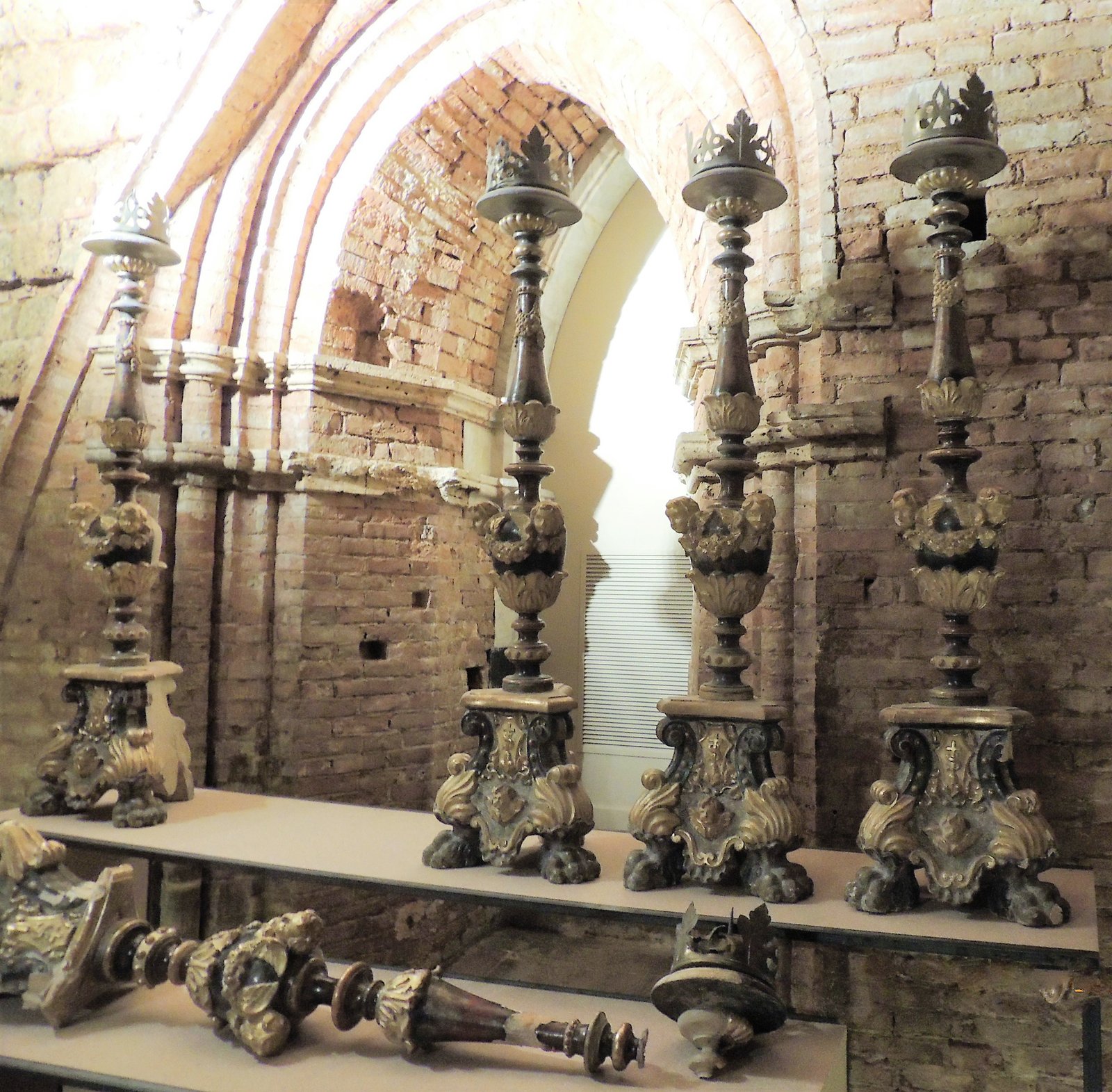the incredible large candlesticks from Norcia - ouritalianjourney.com