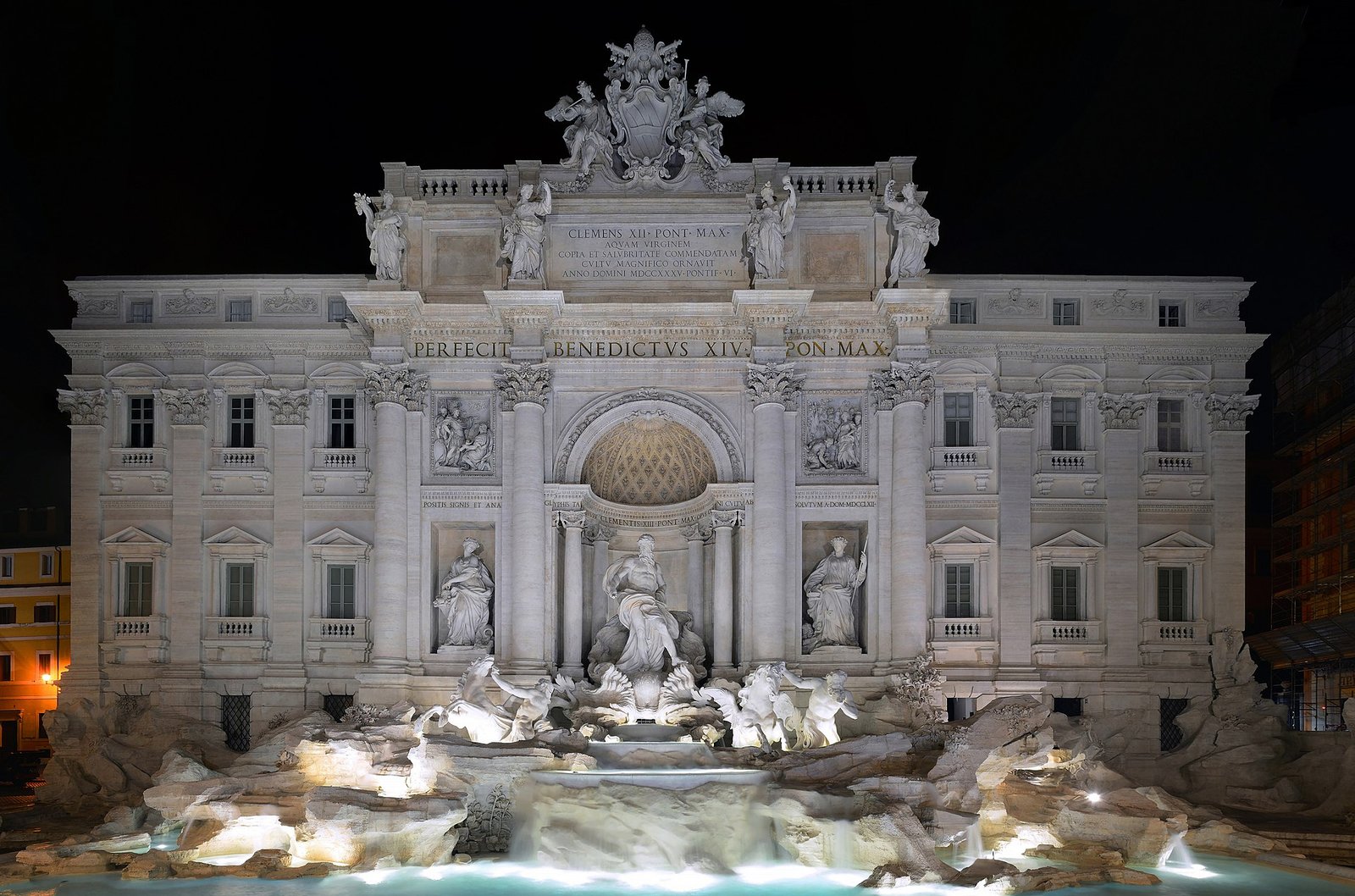 Trevi Fountain in Rome, Italy is where you make a wish by throwing a coin over your shoulder.