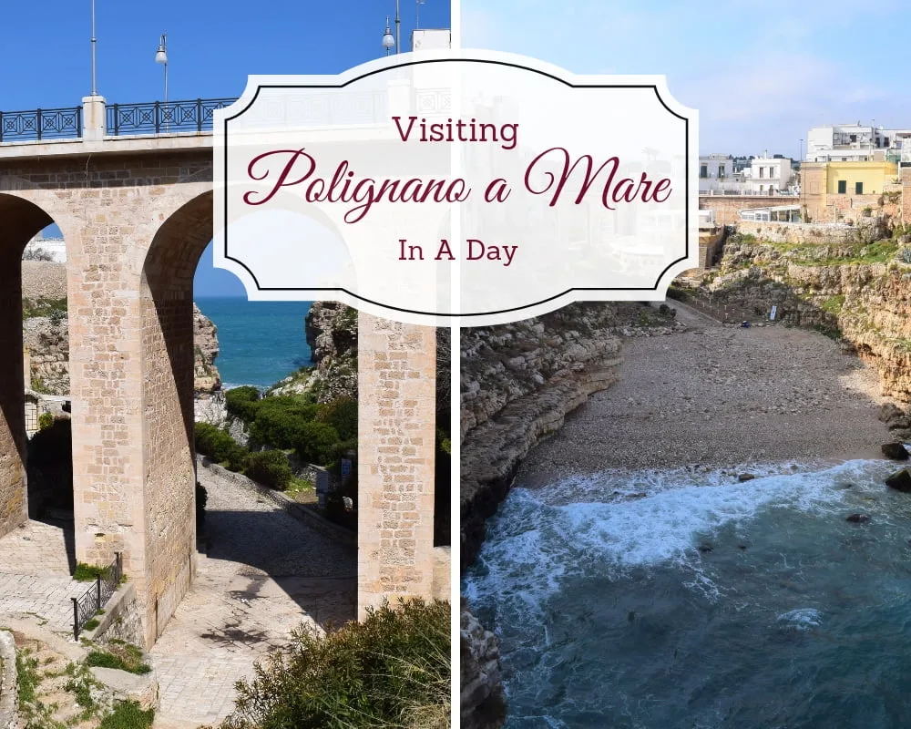 Visit Polignano a Mare, Italy and see beautiful turquoise crystal clear water and the beautiful cliffs and caves. ouritalianjourney.com