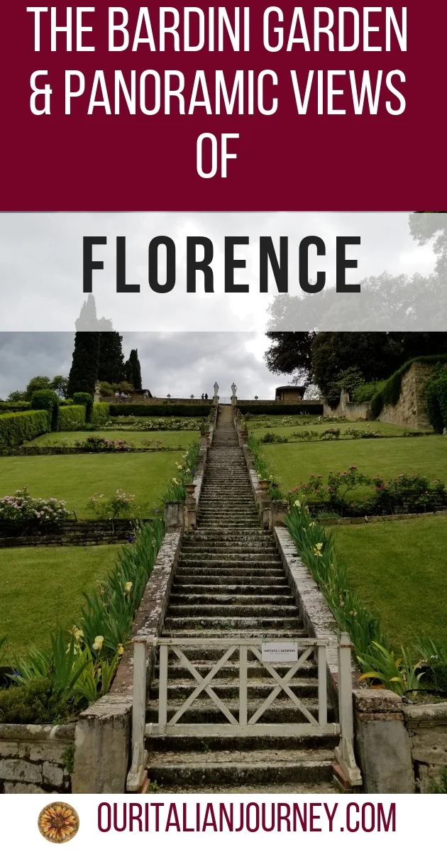 The Bardini Garden in Florence, Italy is a hidden gem with beautiful panoramic views of the city. ouritalianjourney.com; https://ouritalianjourney.com/the-bardini-garden-panoramic-views-of-florence