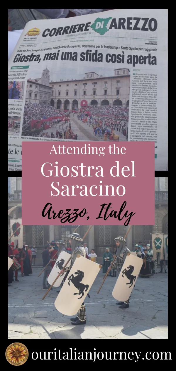 Giostra del Saracino or Joust of the Saracen in Arezzo, Italy, September 1, 2019. Medieval event, https://ouritalianjourney.com/attending-the-joust-of-the-saracen-in-arezzo