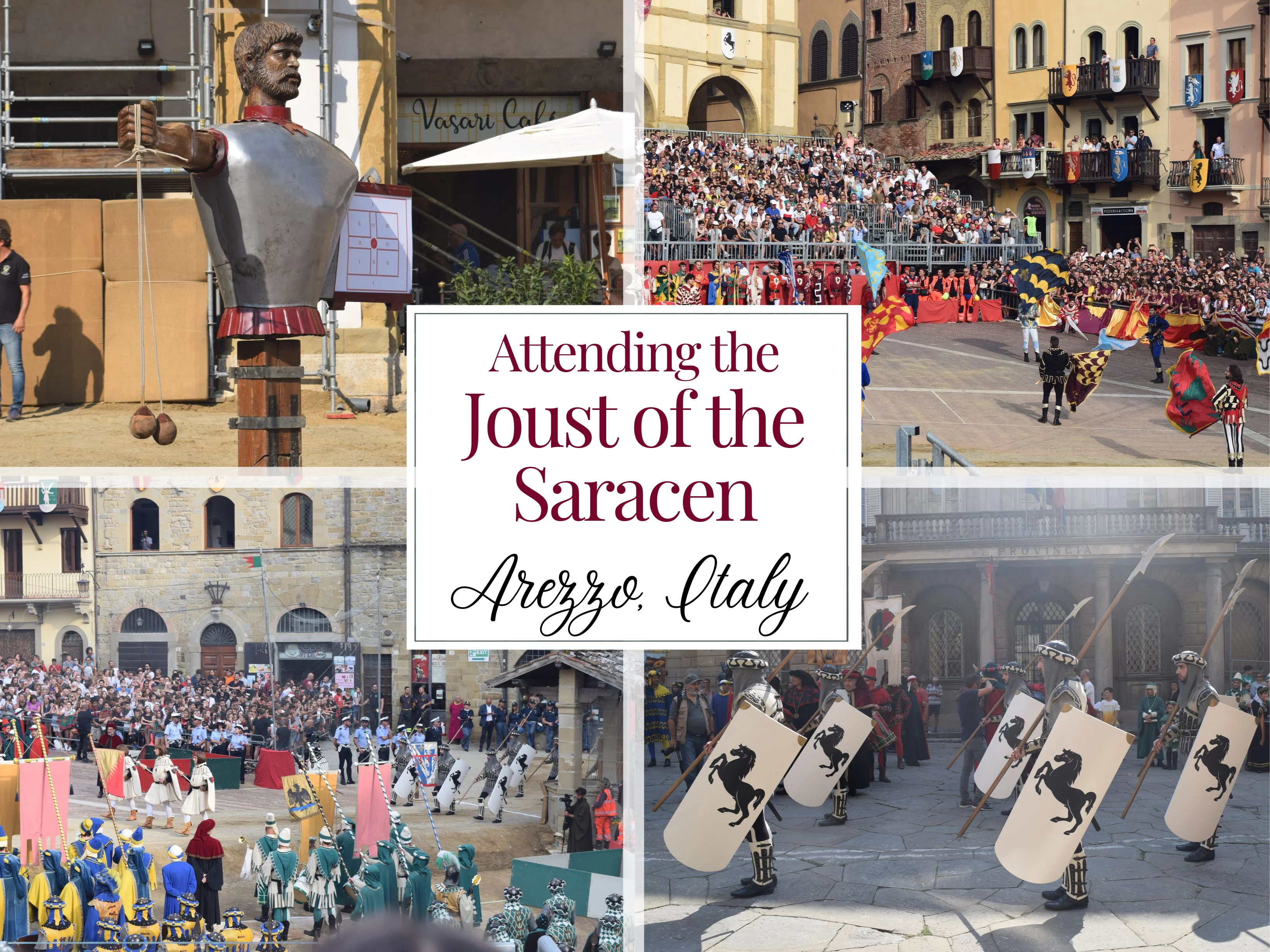 Giostra del Saracino or Joust of the Saracen in Arezzo, Italy, September 1, 2019. Medieval event, https://ouritalianjourney.com/attending-the-joust-of-the-saracen-in-arezzo