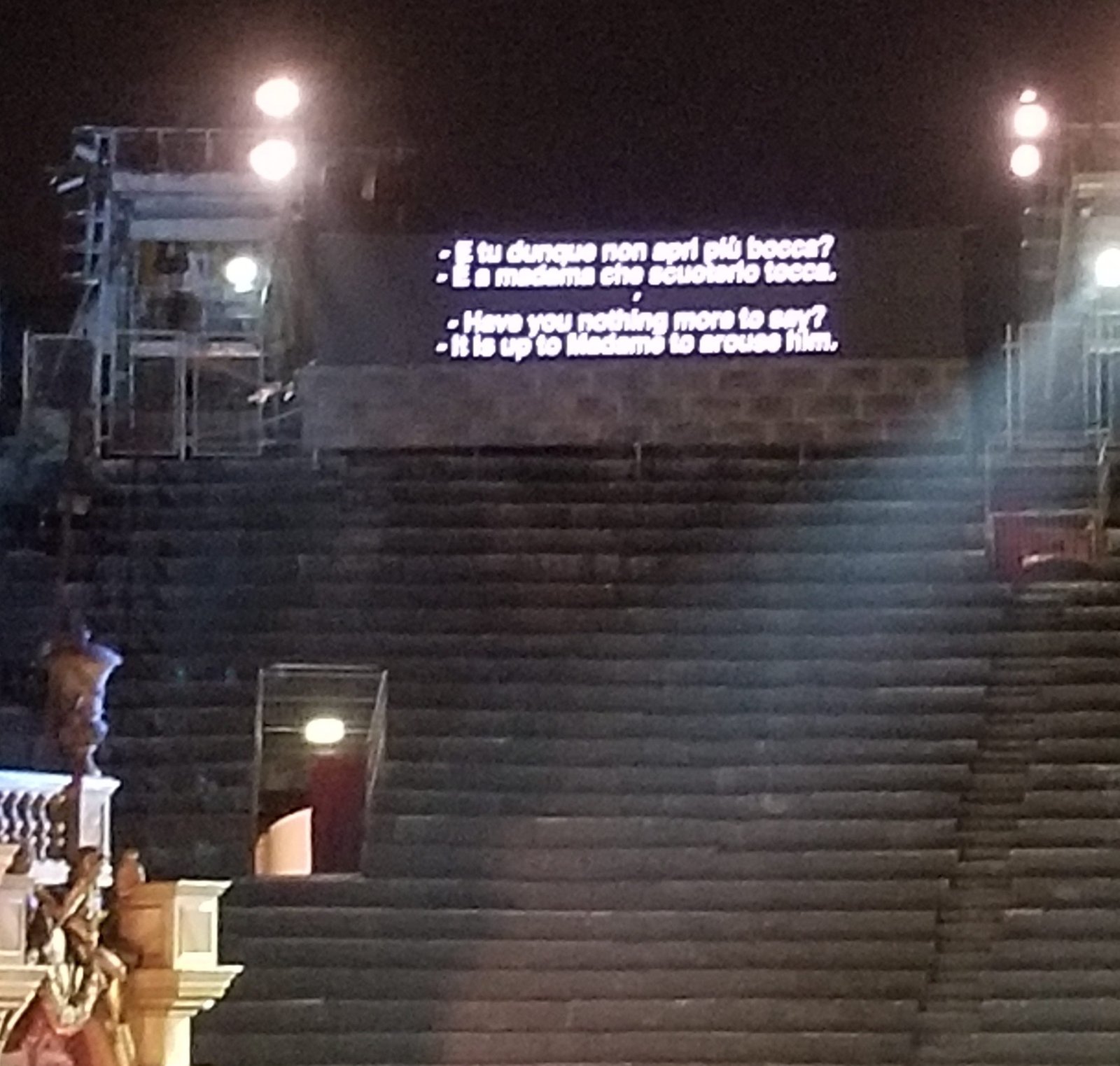 La Traviata opera by Giuseppe Verdi in Arena di Verona. Enjoy beautiful photos and video of the end of the performance. ouritalianjourney.com