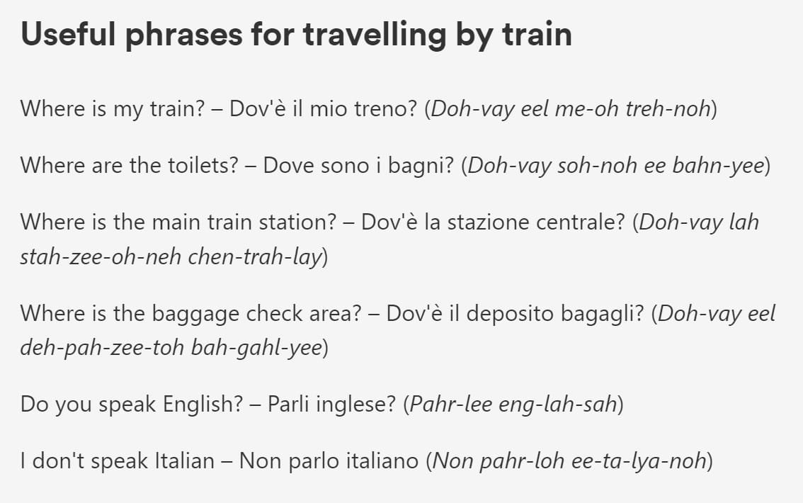 Train Travel in Italy, everything you need to do from purchasing tickets to finding your correct track. We have Great website links. ouritalianjourney.com