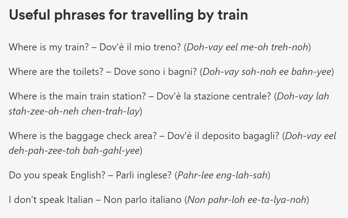 Train Travel in Italy, everything you need to do from purchasing tickets to finding your correct track. We have Great website links. ouritalianjourney.com