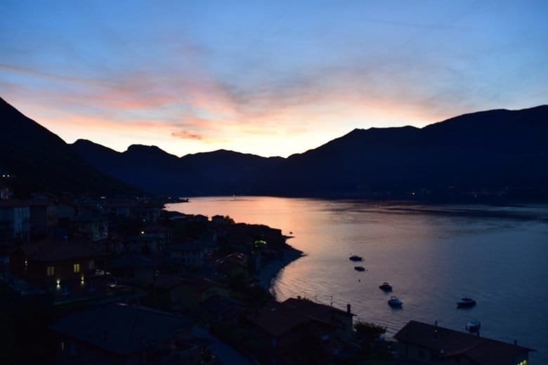 Sunset in Lezzeno on Lake Como, Italy. Beautiful lake. ouritalianjourney.com