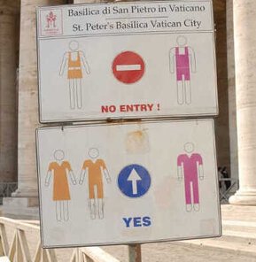 Entry sign for church - what you can't wear - ouritalianjourney.com