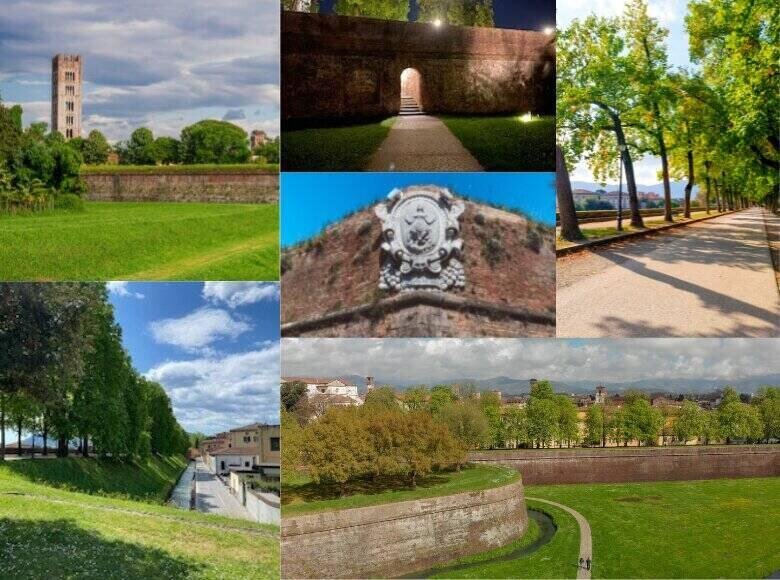 Collage of Lucca walls "Le Mura" - ouritalianjourney.com