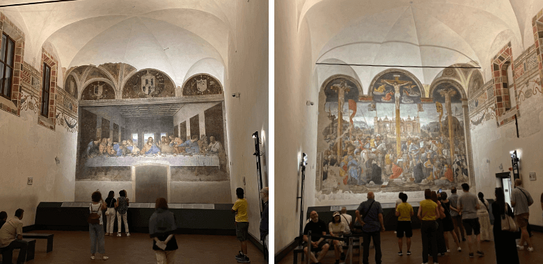 Both paintings in the room of the Last Supper in Santa Maria delle Grazie church, ouritalianjourney.com