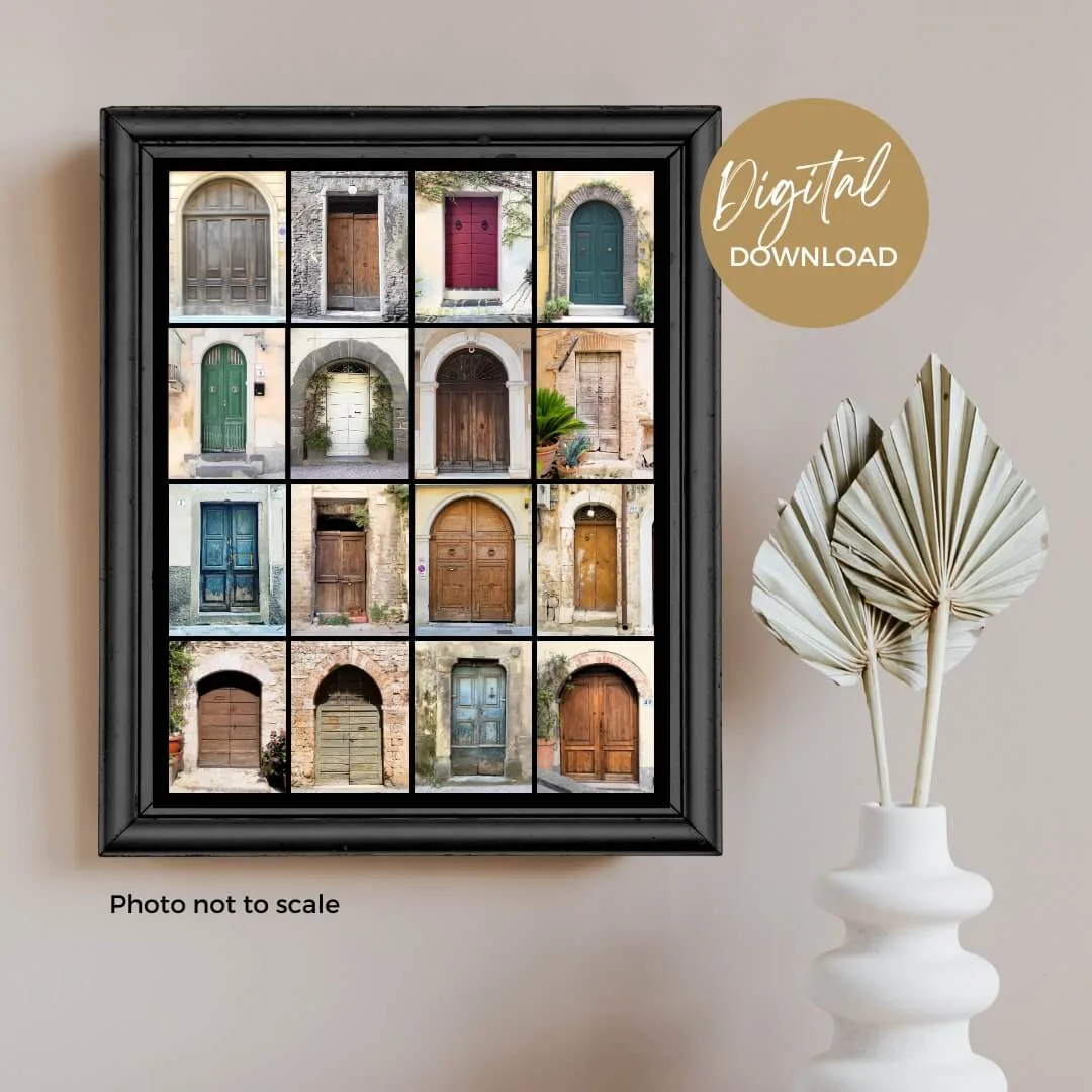 Mockup for Our Italian Journey Italian Door Collage Digital Download in size 11x14 Portrait