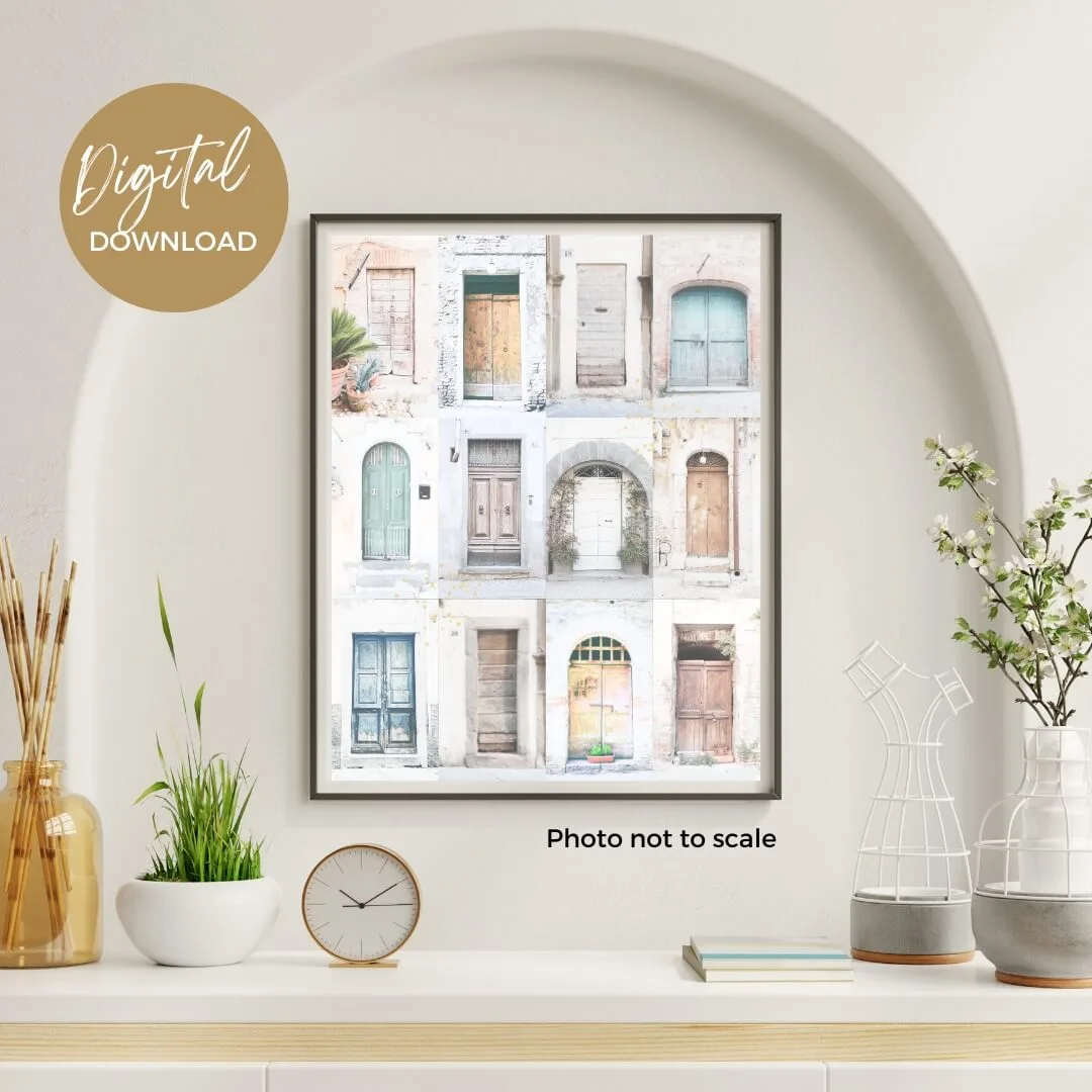 Mockup for Our Italian Journey Italian Washedout Door Collage Digital Download in size 11x14 Portrait