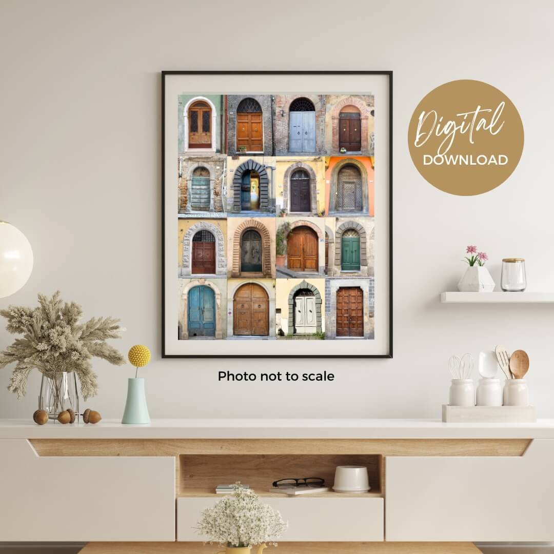 Mockup for Our Italian Journey Italian Door Collage Digital Download in size 16x20 Portrait