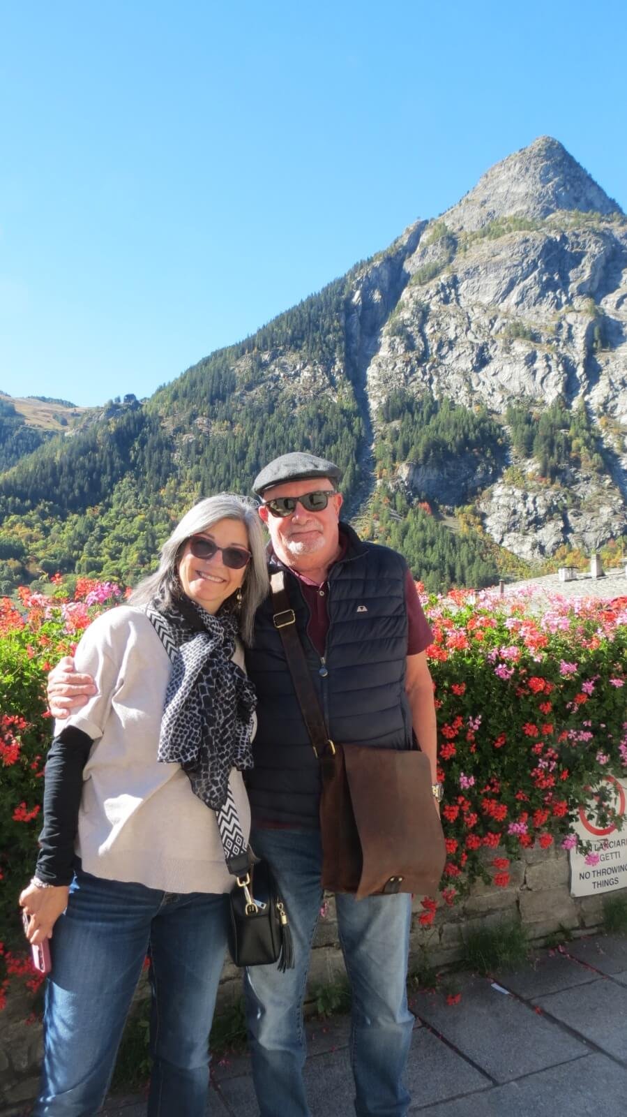 Gary and Ilene Modica in Courmayeur in the Aosta Valley, ouritalianjourney.com