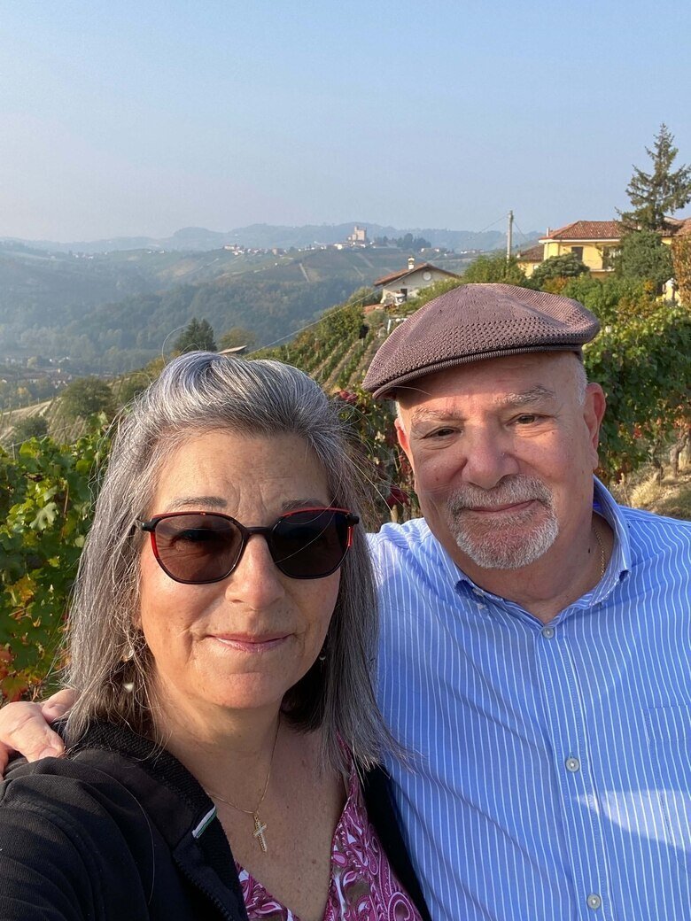 Ilene and Gary Modica in Piedmont, ouritalianjourney.com