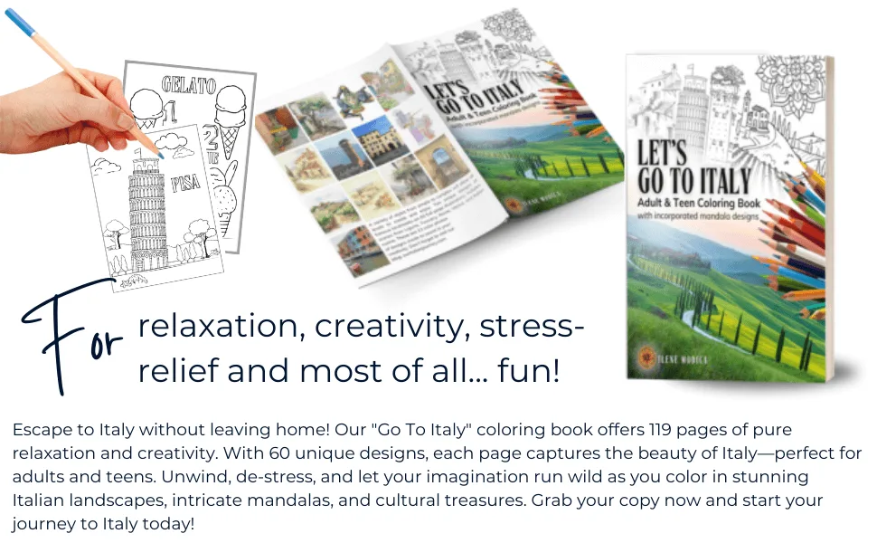Lets Go To Italy Adult/Teen Coloring Book