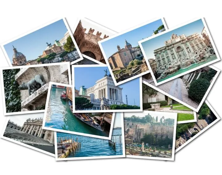 The Italian flag- great facts and information you might not know. Have fun with our quiz. Cities in Italy collage. ouritalianjourney.com