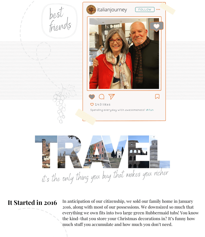 About Ilene and Gary Modica and Our Italian Journey. Find out more about The Modica's. ouritalianjourney.com