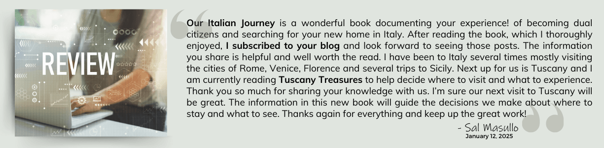 heartwarming blog review for Our Italian Journey - ouritalianjourney.com