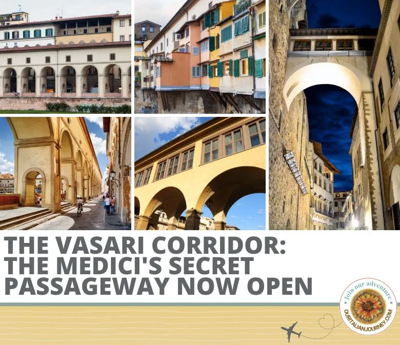 The Vasari Corridor was the Medici family's secret passageway that is now open to the public. - ouritalianjourney.com