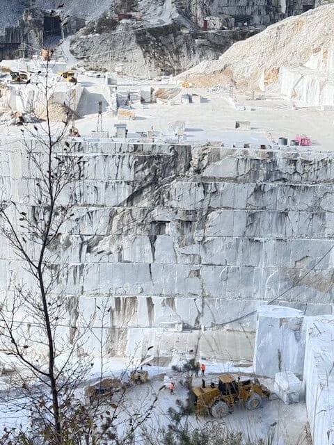 Closeup of the Carrara marble