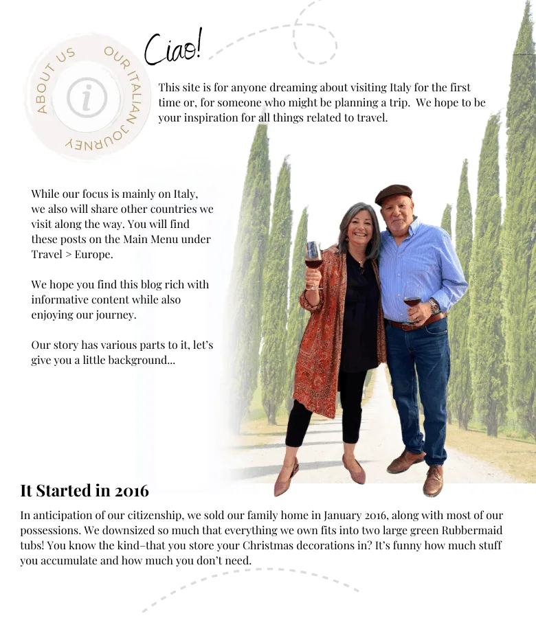 Ilene and Gary Modica information about books and blog - ouritalianjourney.com