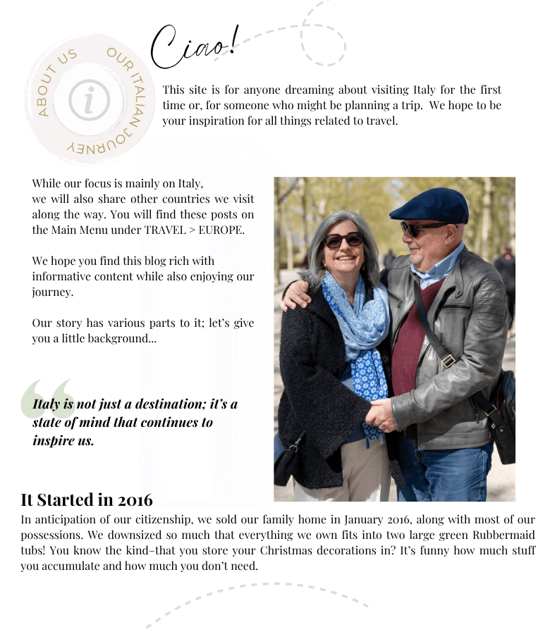 Ilene and Gary Modica information about books and blog - ouritalianjourney.com