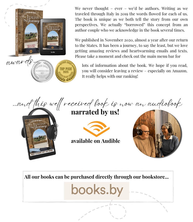 Ilene and Gary Modica information about books and blog - ouritalianjourney.com