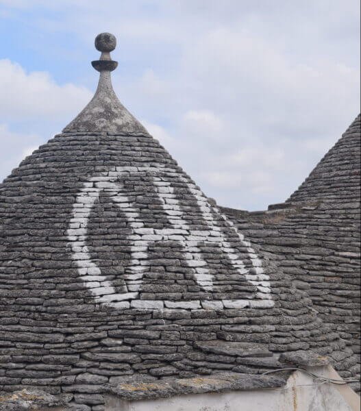Alberobello, Trulli roof symbols - ouritalianjourney.com
